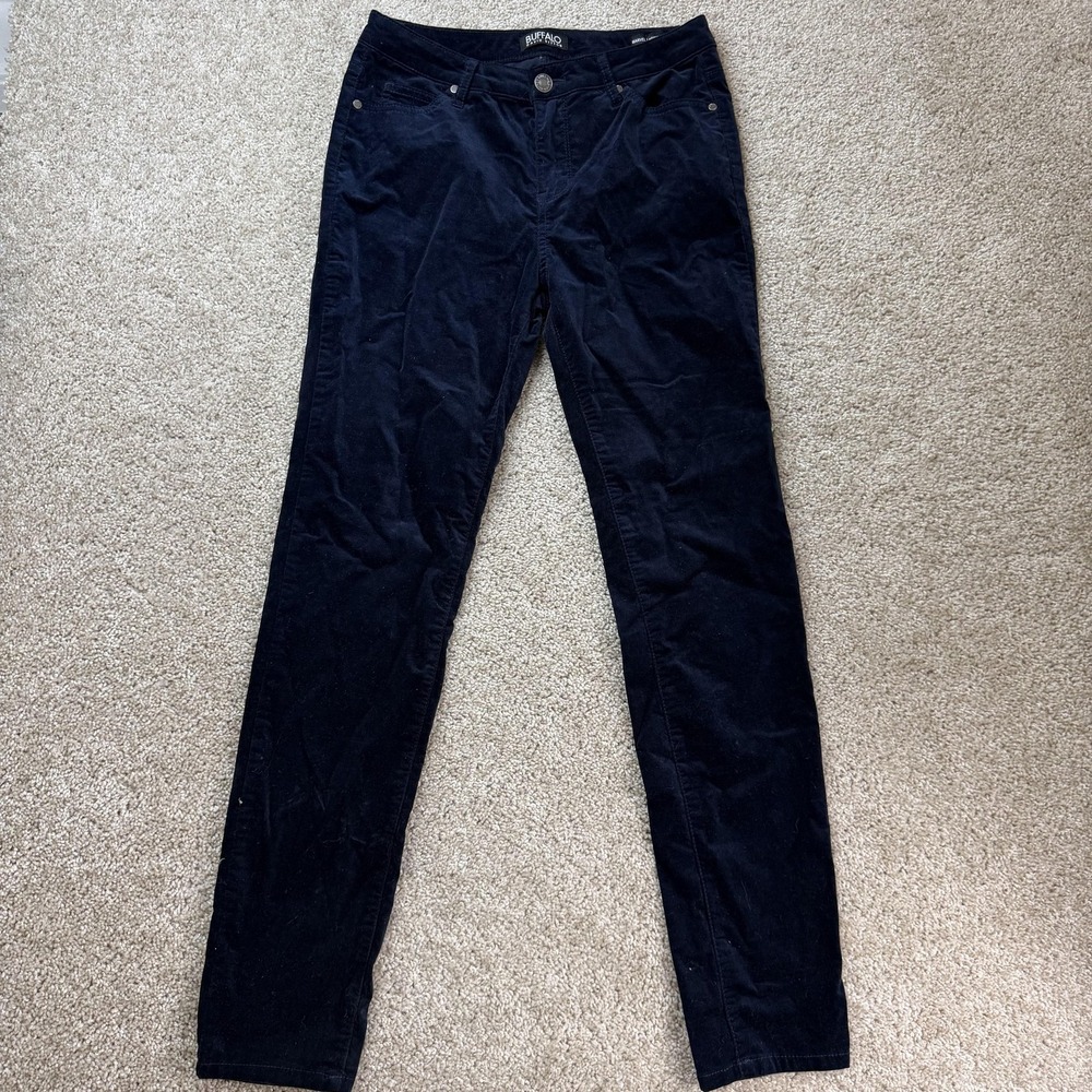 Buffalo David Bitton Velvet Jegging Pants Womens 6/28 Blue Stretch Skinny